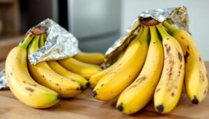 Warum Bananen nicht immer gelb sind: die Auswirkungen von Kühlschrank und Alufolie