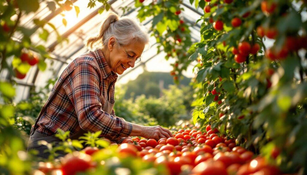 Eine Rentnerin erntet Tomaten bis Weihnachten – ihr Geheimnis ist ein simpler Schutzbau im Garten