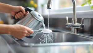 Kein Klempner nötig : Mit heißem Wasser und ein paar Löffeln Pulver werden verstopfte Rohre wieder frei