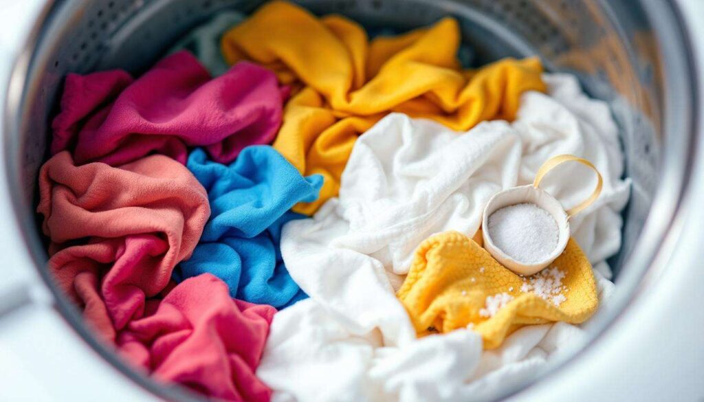 Der Grund warum ein Teelöffel Salz in der Waschmaschine verhindert dass bunte Kleidung auf weiße Wäsche abfärbt
