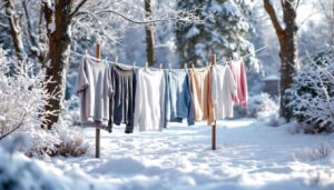Wäsche trocknen im Winter: Warum Sie Kleidung erst nach der Froststarre abnehmen sollten